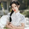 2023夏新款双层蕾丝飞飞袖旗袍连衣裙清新文艺改良旗袍少女年轻款 商品缩略图4