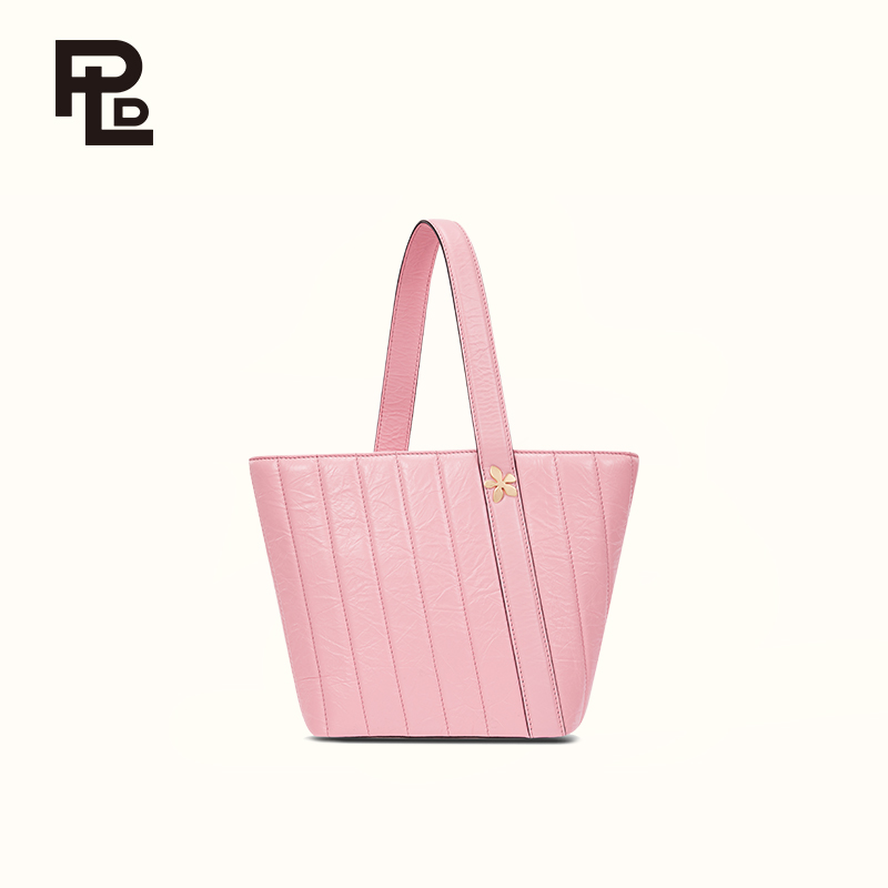 保兰德PLD东方雅奢兰花系列石带桥油蜡皮托特包通勤必备女包