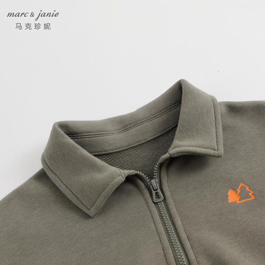 【户外风】马克珍妮秋装新款男童超舒棉翻领卫衣外套231251 商品图3