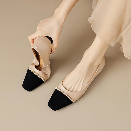 时尚小香风，平底拼色单鞋OFSM-XY6783 商品图5