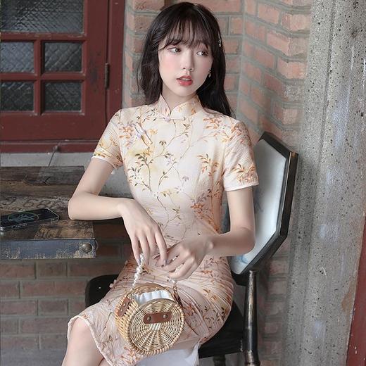 新款女装苎麻旗袍夏季短袖年轻款旗袍连衣裙改良版少女显瘦旗袍裙 商品图2
