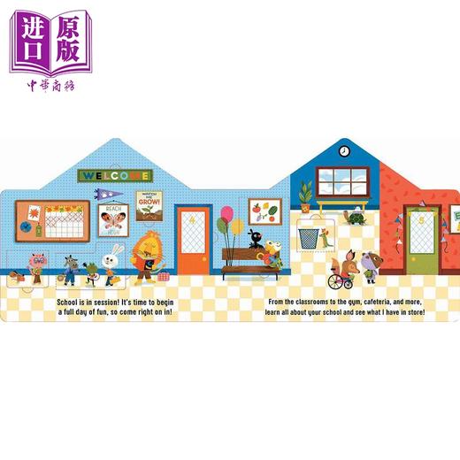 【中商原版】异形书 新生入学 Meet Your School 英文原版 亲子纸板书 早教认知识物 儿童绘本图画书 精品童书 带抬起襟翼 商品图3