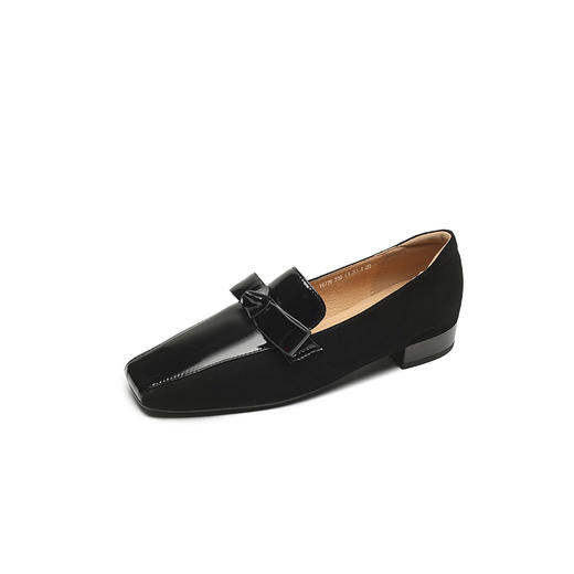 法式简约，平头拼色蝴蝶结低跟单鞋XY6778 商品图12