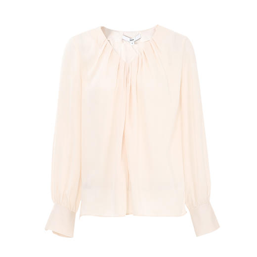 VIMAGE纬漫纪高级感压褶设计V领宽松直筒显瘦雪纺上衣秋季新款V2013610 商品图5