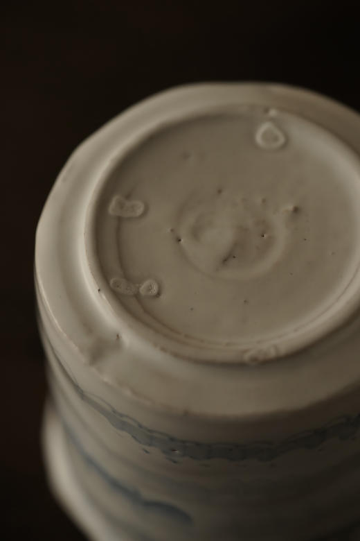 中田雄一32白釉Delft青灰花陶筒 商品图4