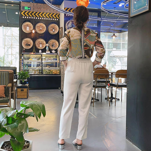 圣三利女装 新款时尚百搭纯色小脚休闲九分女裤SL2016105 商品图2