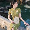 2023春夏款天丝棉中长款侧八扣旗袍连衣裙 复古改良年轻款仙女裙 商品缩略图3