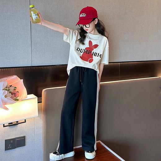 女童夏装套装2023新款洋气时髦运动儿童女大童夏季短袖两件套童装 商品图1