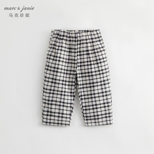 马克珍妮秋装新款 女童黑白格纹纯棉休闲裤萝卜裤231583 商品图1