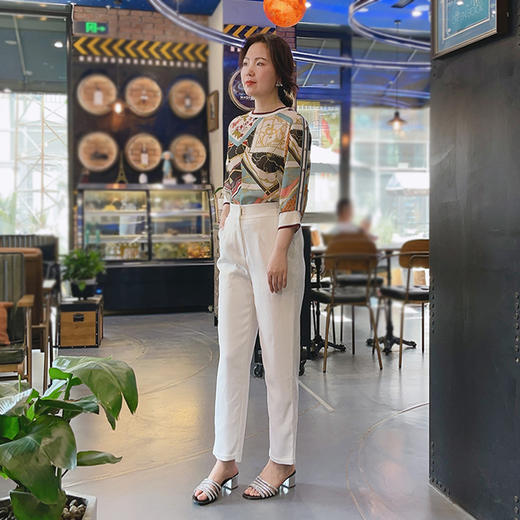 圣三利女装 新款时尚百搭纯色小脚休闲九分女裤SL2016105 商品图1