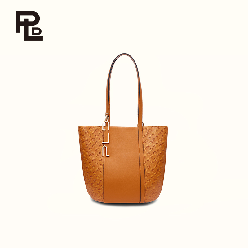 保兰德PLD东方雅奢新款荔枝纹宠爱单肩托特包头层牛皮通勤必备女包