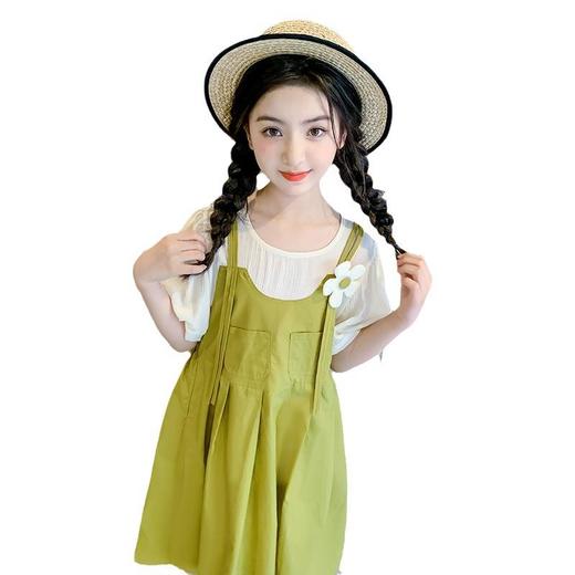 女童夏装连衣裙2023新款洋气女孩假两件吊带裙童装夏季儿童公主裙 商品图4