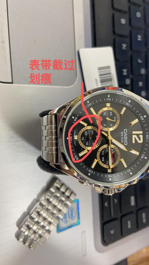 4971850059592  卡西欧CASIO  卡西欧手表三眼表盘商务黑金时尚男士手表【可能没电】 商品图11