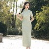 2023夏款双层宽边丝绸提花改良旗袍连衣裙清新文艺少女年轻款旗袍 商品缩略图3