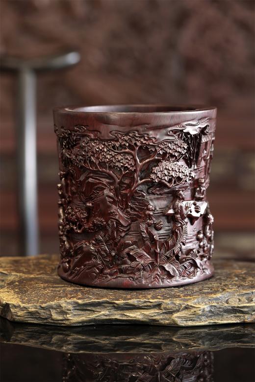 琴棋书画1°黑檀笔筒 商品图1