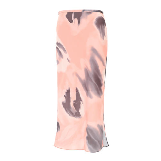 VIMAGE纬漫纪高腰包臀开叉粉色不规则印花高级感半身裙秋新款V2006601 商品图5