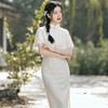 2023春夏新款复合蕾丝斗篷两件套中长款旗袍连衣裙复古改良连衣裙 商品缩略图1