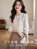 【专属特惠】熙世界重工绣花天丝衬衫女长袖减龄好看的雪纺衫上衣2025秋新款 商品缩略图0