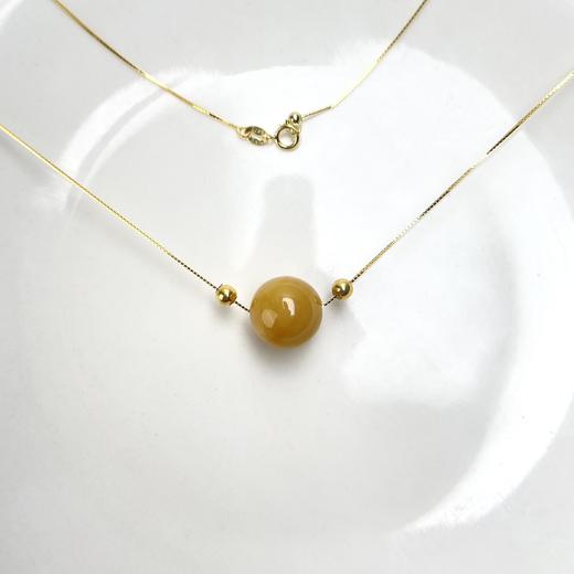 S925黄翡项链-转运珠圆珠套链 商品图0