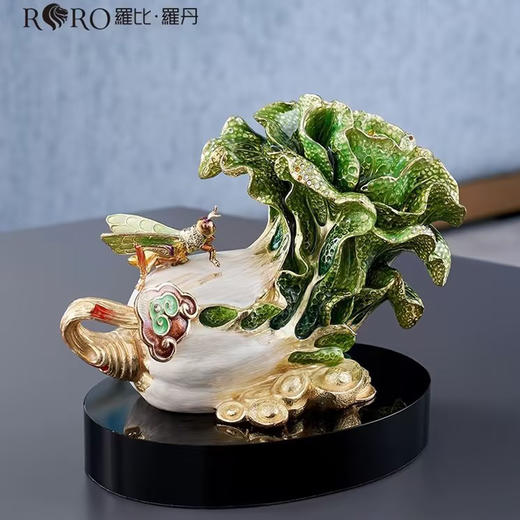 罗比罗丹高端家居饰品 珐琅彩工艺品摆件  招财进宝 商品图3