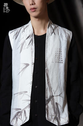 荷木HEMU[MEN]竹砚·系带马甲