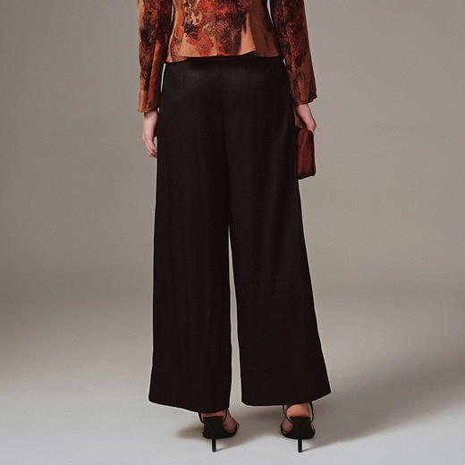 TANGY Collection天莨高端2023秋季新品商场同款染秋系列女士绸阔腿裤 商品图2
