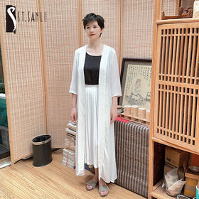 圣三利女装新春夏季中长款纯色开衫，外搭SL2012138