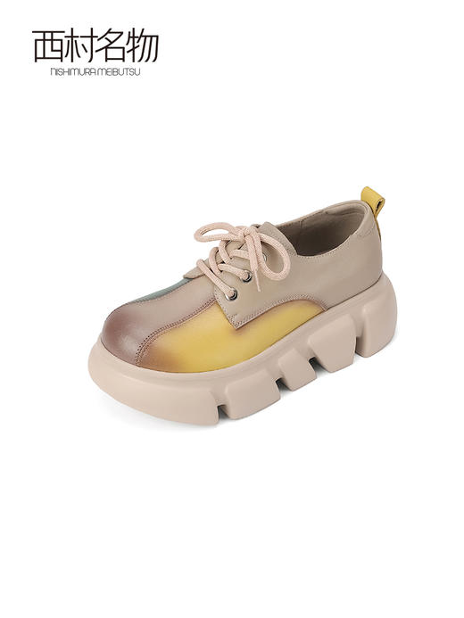 西村名物2023年秋季新款厚底舒适老爹鞋圆头撞色潮流运动鞋T23CM34301 商品图0