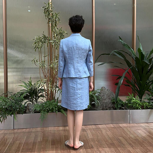 圣三利女装 新款环保亚麻翻领气质休闲西服外套SL2012110 商品图2