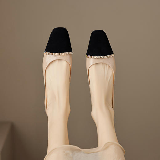 时尚小香风，平底拼色单鞋OFSM-XY6783 商品图3