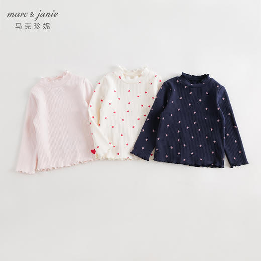 【德绒发热】马克珍妮冬装新款 女童印花半高领打底衫T恤231275 商品图0