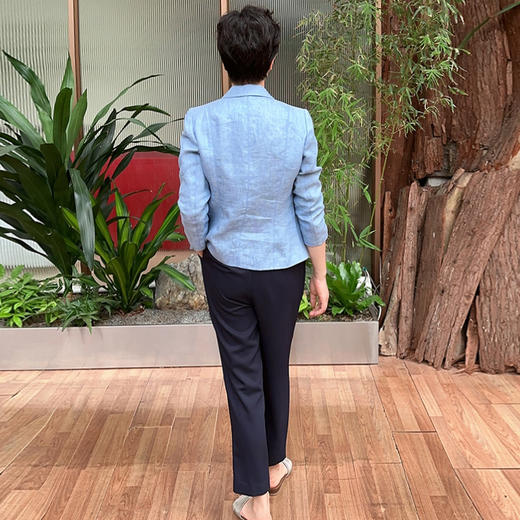 圣三利女装 新款简约时尚锥形纯色肌理九分烟管女裤SL2016120 商品图2