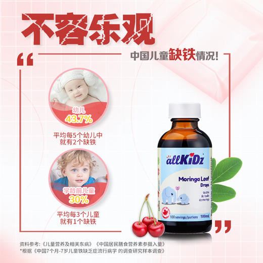 ² 清仓99元3瓶【加拿大原装进口爱奇氏儿童辣木叶滴液100ml &DHA】多维易吸收铁剂 多重植物元素 地贫不可吃26年3月到期 HM02-CRMM-AQS【爱奇氏】 商品图2