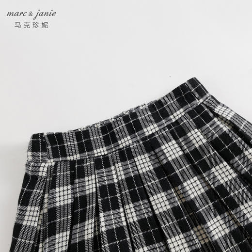 马克珍妮秋装新款 女童学院格子百褶半身裙 儿童短裙231501 商品图2
