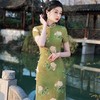 2023春夏款天丝棉中长款侧八扣旗袍连衣裙 复古改良年轻款仙女裙 商品缩略图1