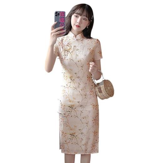 新款女装苎麻旗袍夏季短袖年轻款旗袍连衣裙改良版少女显瘦旗袍裙 商品图4