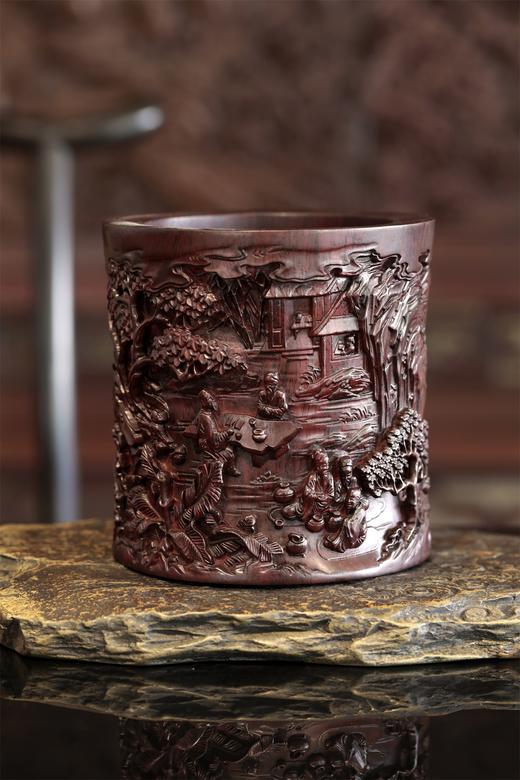 琴棋书画1°黑檀笔筒 商品图2