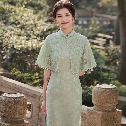 2023春夏款斗篷披肩旗袍年轻款少女气质复古民国风改良旗袍连衣裙 商品图3