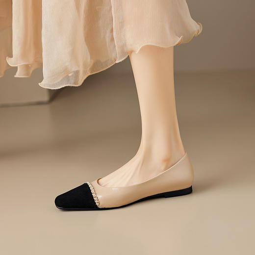 时尚小香风，平底拼色单鞋OFSM-XY6783 商品图4