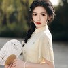 2023春夏新款雪纺亮丝刺绣双层旗袍连衣裙文艺少女年轻款改良旗袍 商品缩略图2