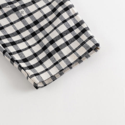 马克珍妮秋装新款 女童黑白格纹纯棉休闲裤萝卜裤231583 商品图5