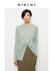 HIDEMI 云朵系列前后两穿设计感纽结开衩针织长袖上衣 锡器灰/奶油白/清扬绿/巧克力色 商品缩略图4