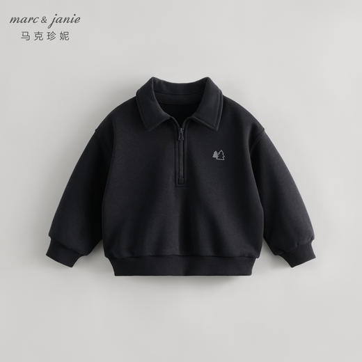 【户外风】马克珍妮秋装新款男童超舒棉翻领卫衣外套231251 商品图0