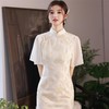 2023春夏款飞飞袖复合蕾丝中长款旗袍仙女裙清新文艺民国风连衣裙 商品缩略图2
