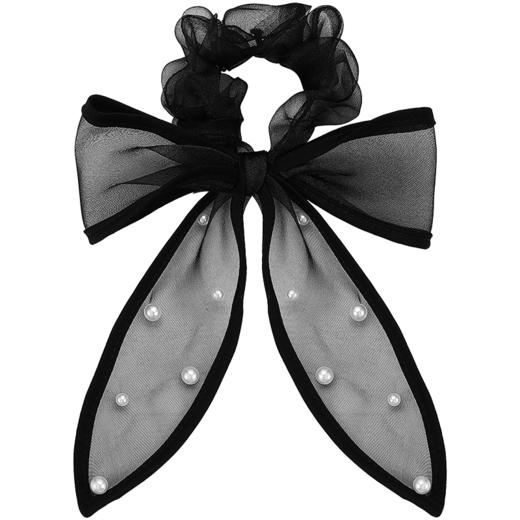 ZEGL黑色网纱蝴蝶结发圈女后脑勺复古2023年新款简约ins气质发饰 商品图1