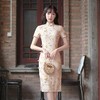 新款女装苎麻旗袍夏季短袖年轻款旗袍连衣裙改良版少女显瘦旗袍裙 商品缩略图0