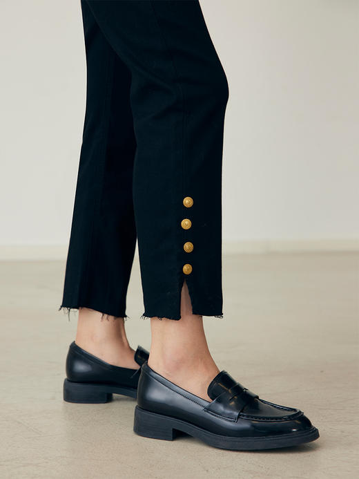 HeyDress法式九分牛仔裤女春秋高腰直筒烟管裤显瘦小个子黑色裤子 商品图2