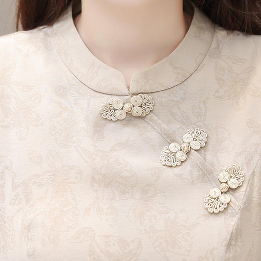 复古连衣裙印花裙中长款妈妈装短袖旗袍裙高腰A字裙QYM-YX-LC23051-Y 商品图3