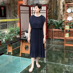 圣媛女装  时尚优雅假两件压褶连衣裙SA220L38