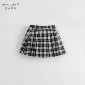 马克珍妮秋装新款 女童学院格子百褶半身裙 儿童短裙231501